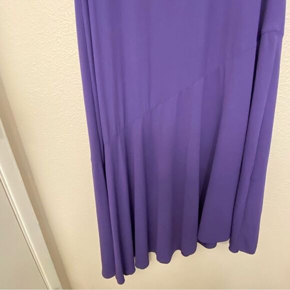 EILEEN FISHER 100% Silk Georgette maxi sleeveless Dress purple oversized S - Picture 9 of 14